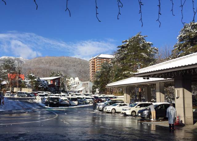 今朝の駐車場